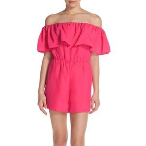 Amanda Uprichard Hot Pink Silk Kiara Romper